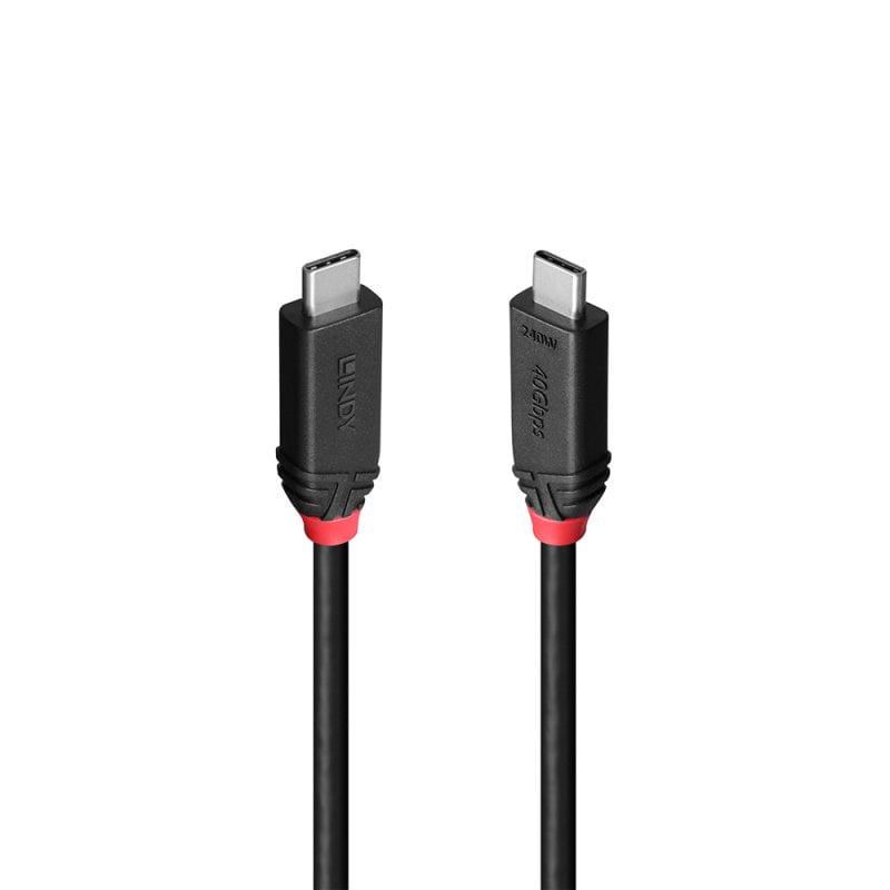 Lindy 2m USB4 240W Type C Cable, Black Line | 37002