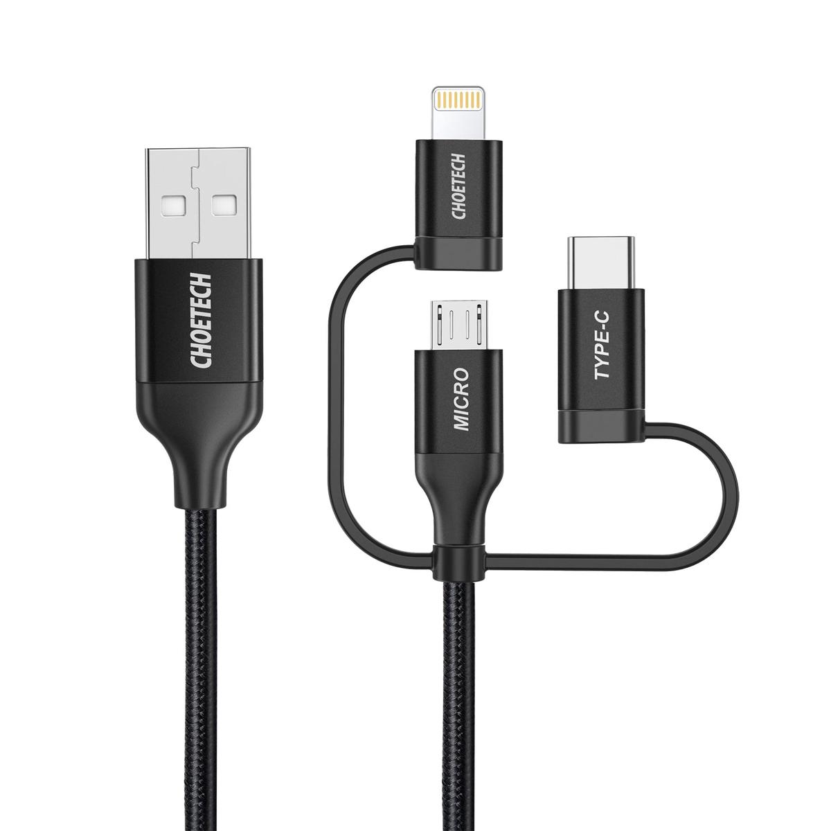 3-in-1 Charging Cable MFi, USB-C/L/Micro, for iPhone & More