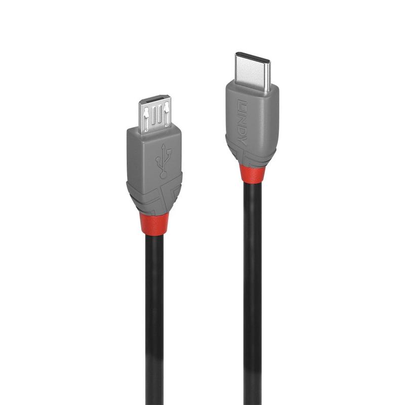 Lindy 2m USB 2.0 Type C to Micro-B Cable, Anthra Line | 36892