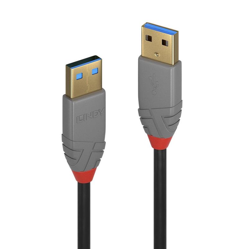 Lindy 2m USB 3.2 Type A Cable, 5Gbps, Anthra Line | 36752