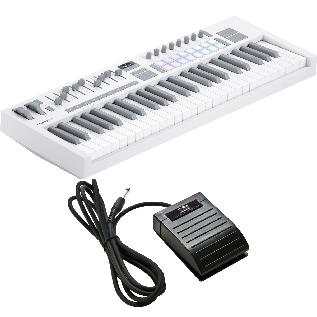 Novation Launchkey 49 Mk4 Keyboard Controller - White PEDAL PAK
