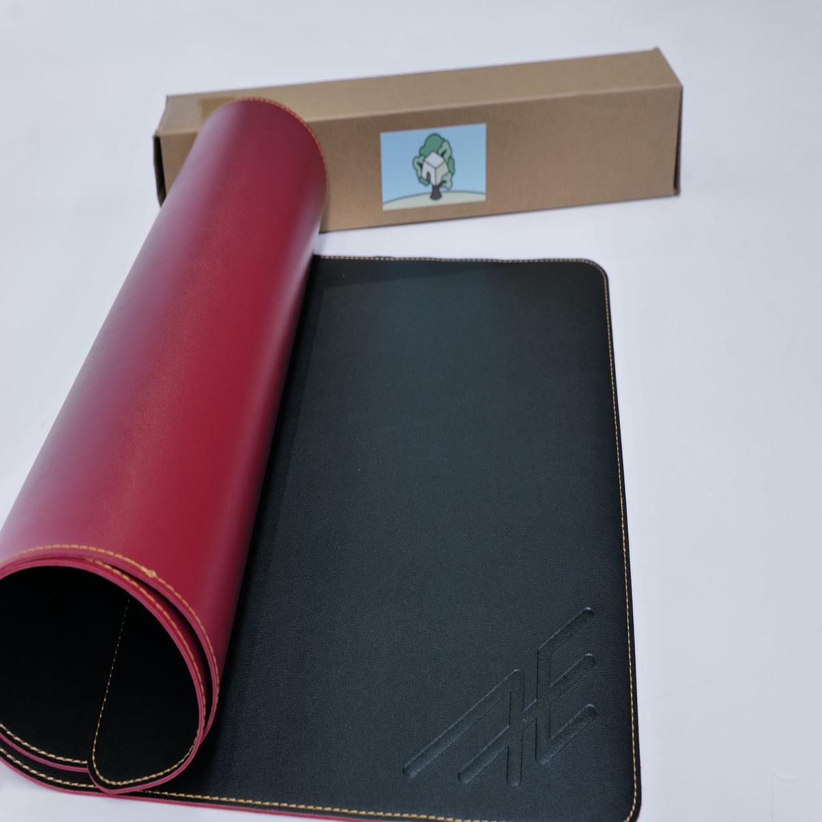 AE Leather Deskmat (V2) Reversable Black + Red