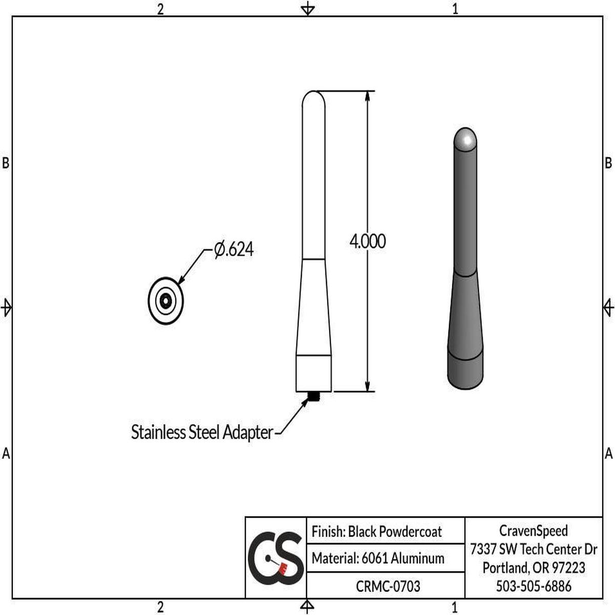 '19-23 Ford Ranger Orginal Stubby Antenna