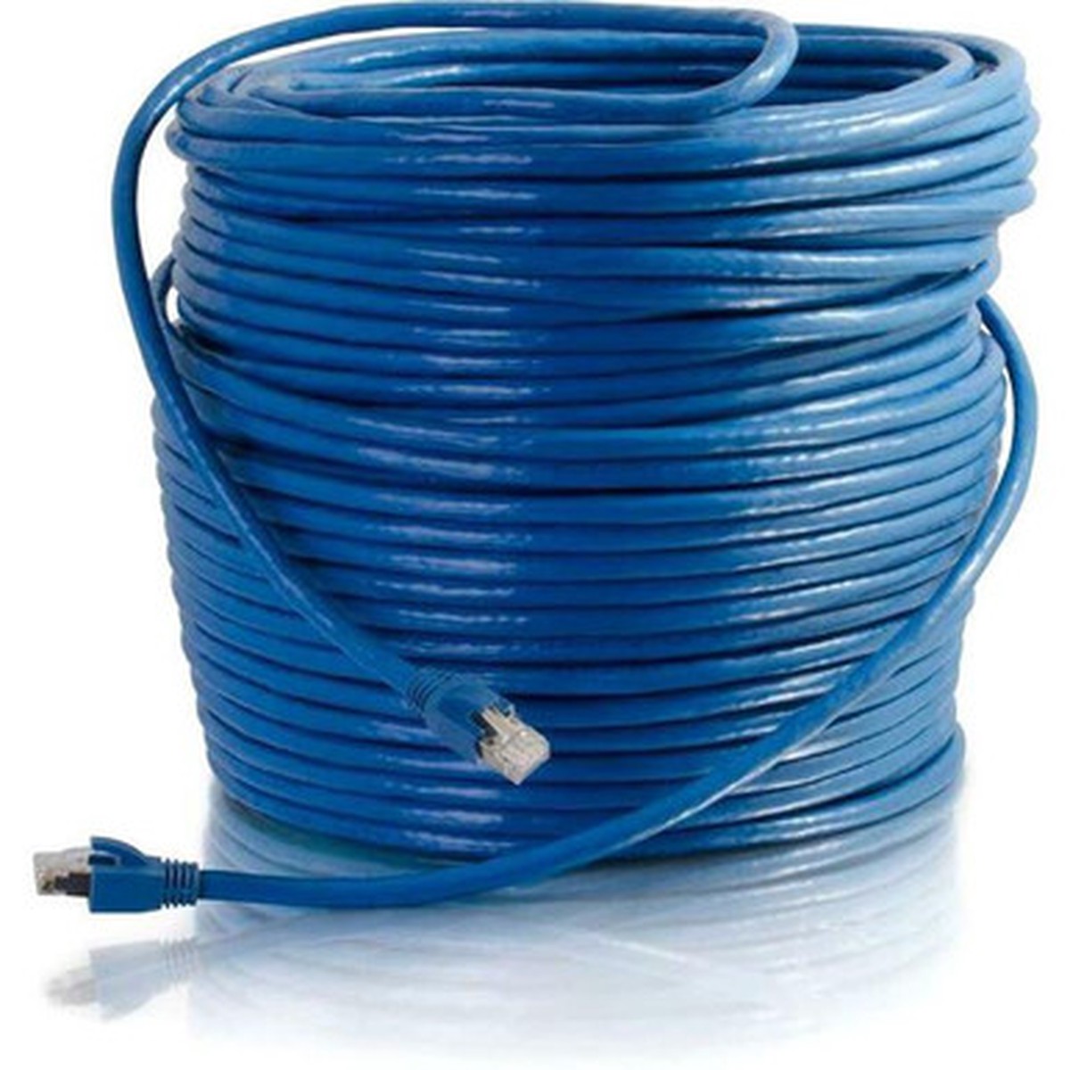 C2G 200 ft Cat6 Snagless Solid Shielded Network Patch Cable - Blue - 43122