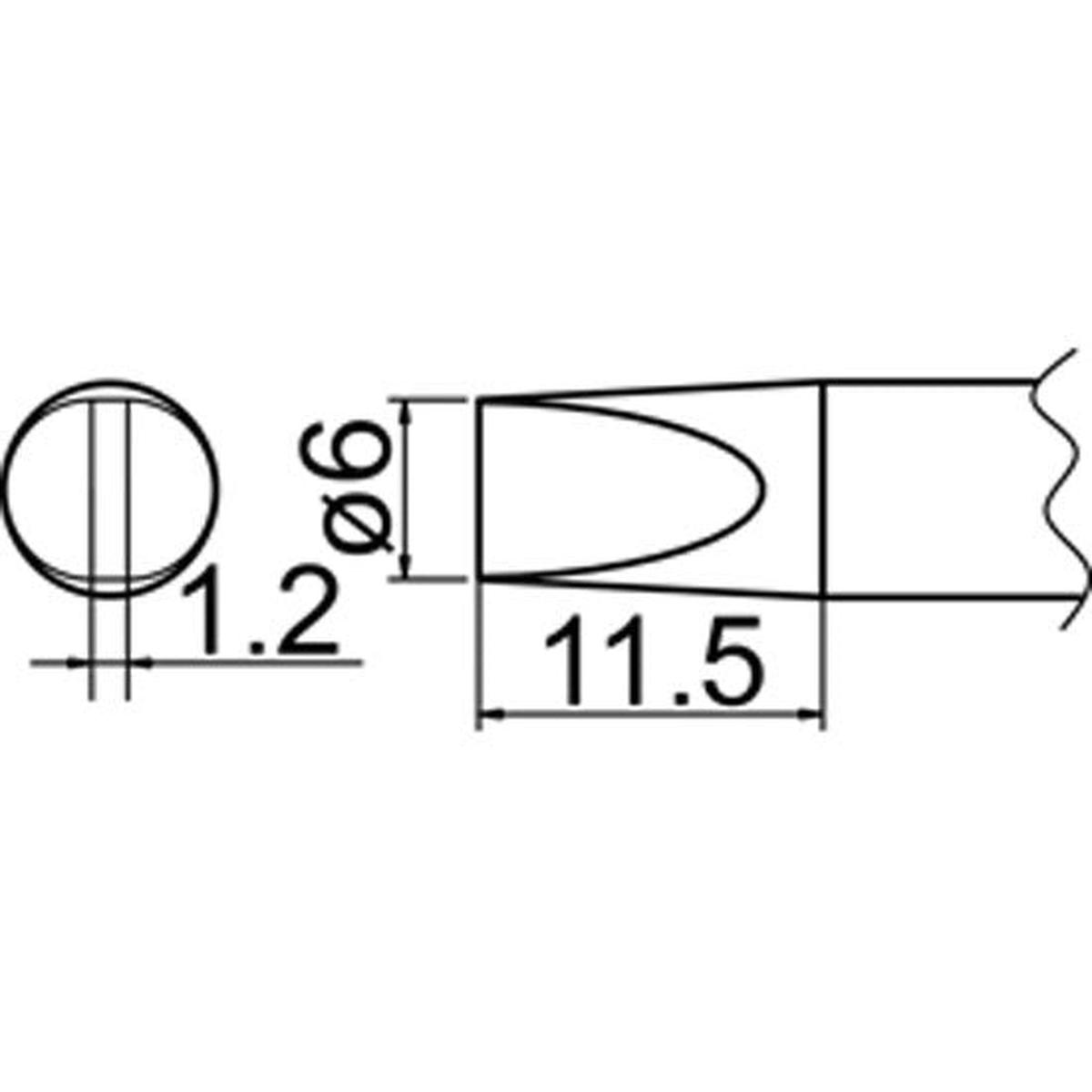 Hakko Soldering Tip Shape 6D HT20-D6